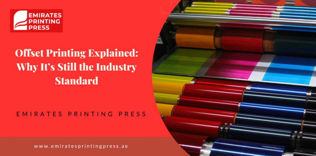 Modern offset printing press in Ras Al Khaimah producing high-quality prints for businesses.