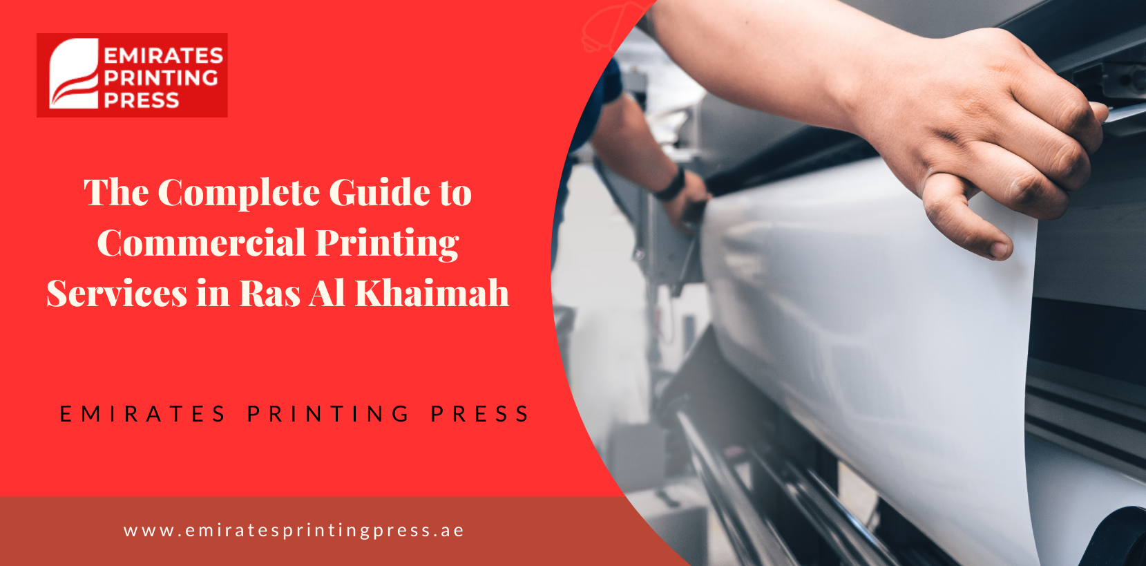 Modern printing machines at a professional printing press in Ras Al Khaimah, UAE.