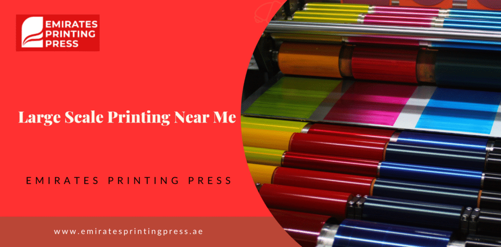 Large scale printing at a professional printing press in Ras Al Khaimah delivering high-quality commercial prints.