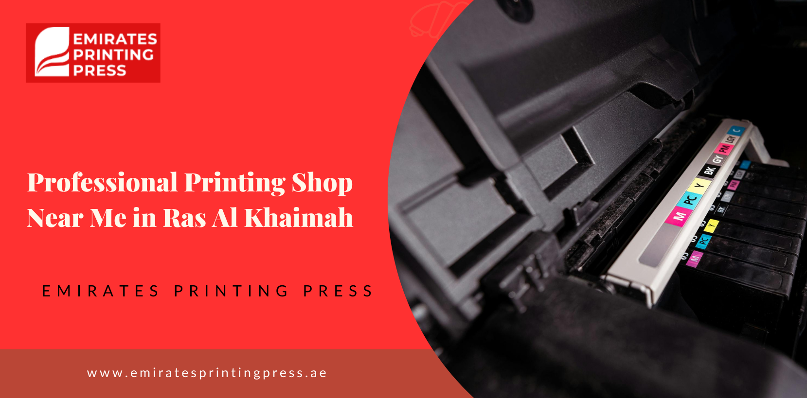 Professional printing press in Ras Al Khaimah producing brochures and business materials.