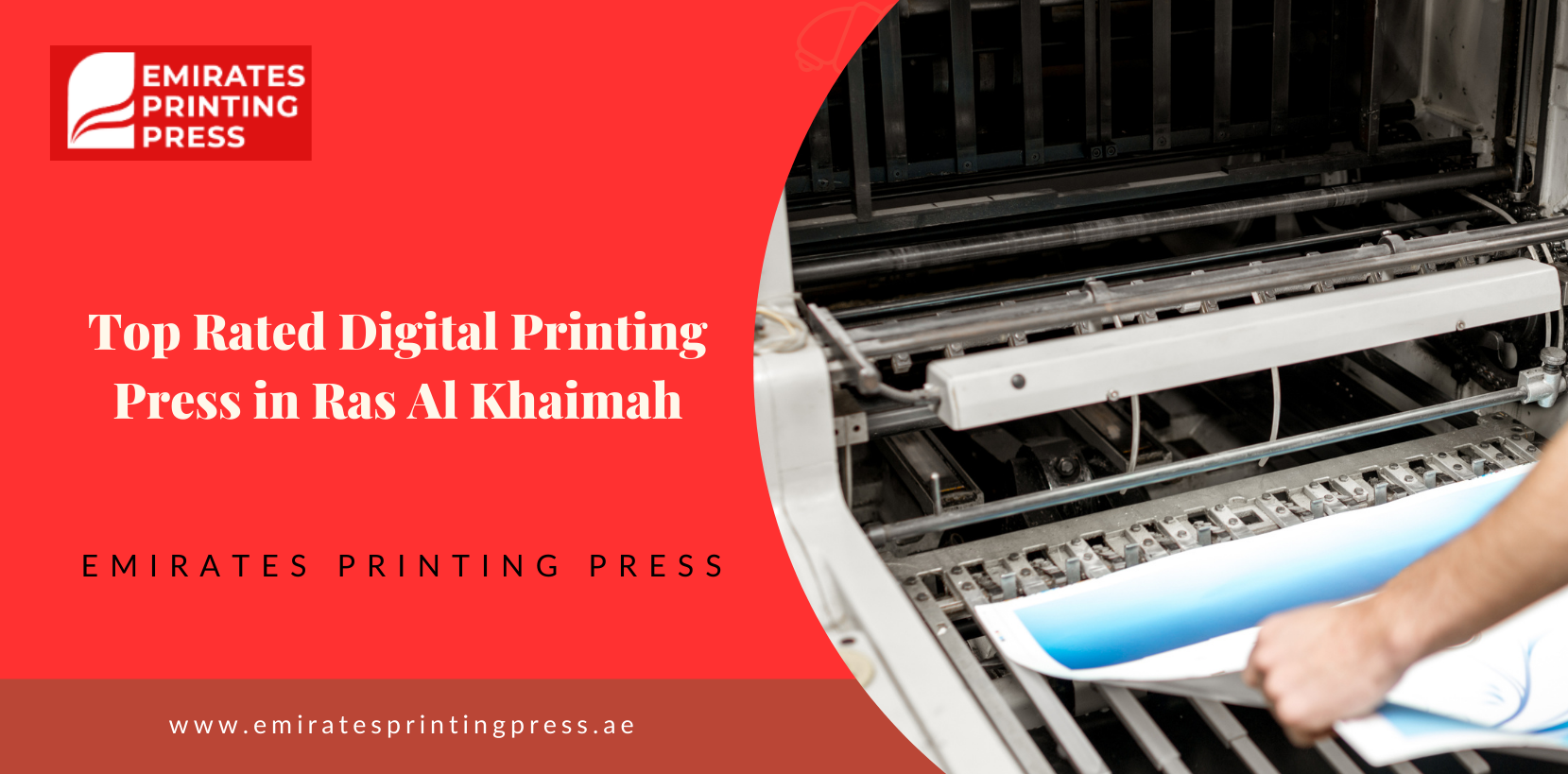 Digital printing press in Ras Al Khaimah producing high-quality marketing materials.