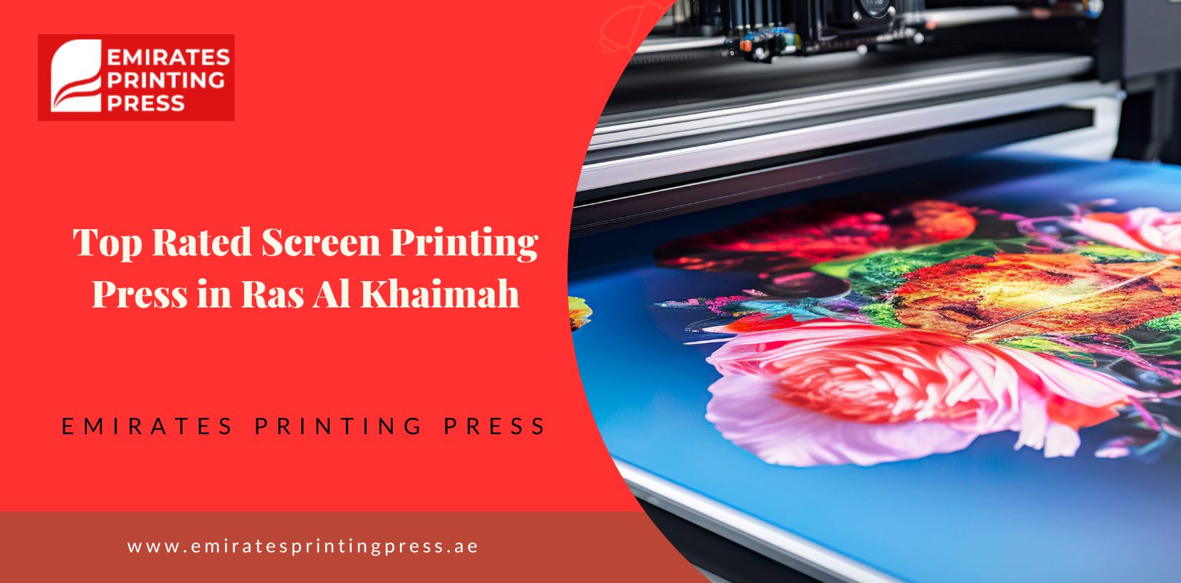Screen printing press in Ras Al Khaimah printing custom t-shirts and merchandise.