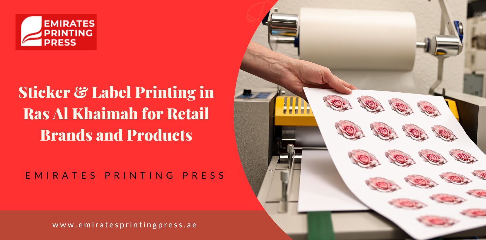 Custom sticker & label printing in Ras Al Khaimah for retail brands, packaging, and product labeling services.