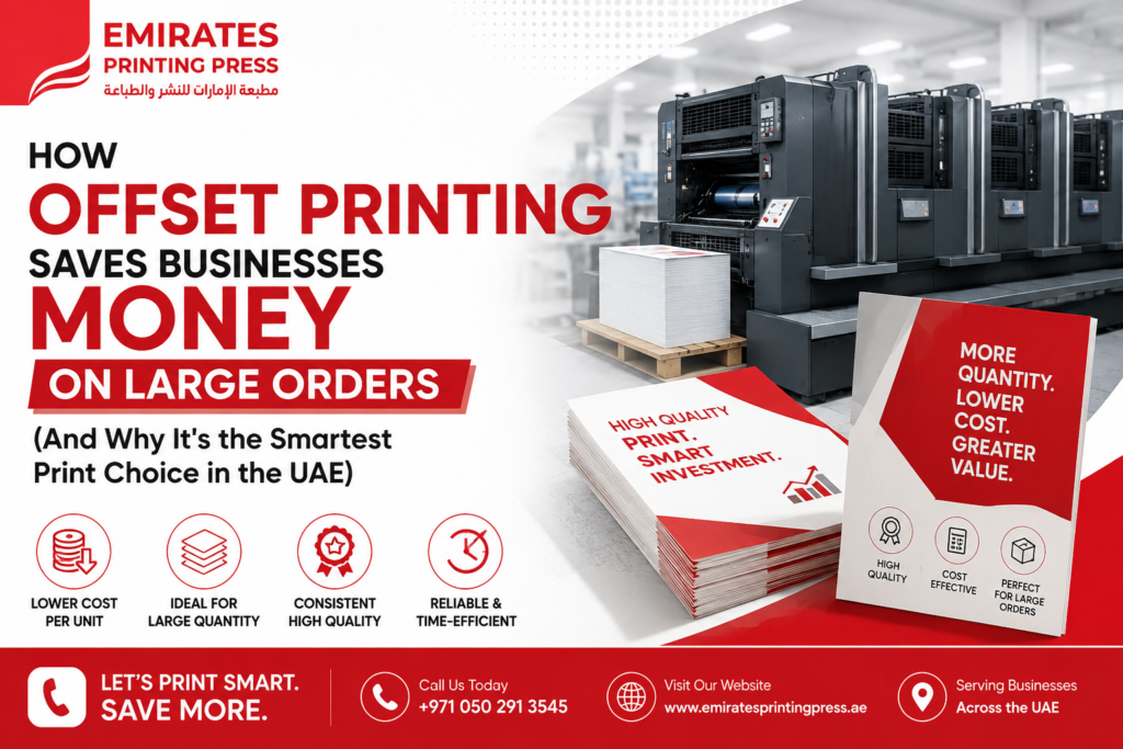 How Offset Printing Saves Businesses Money on Large Orders (And Why It’s the Smartest Print Choice in the UAE)